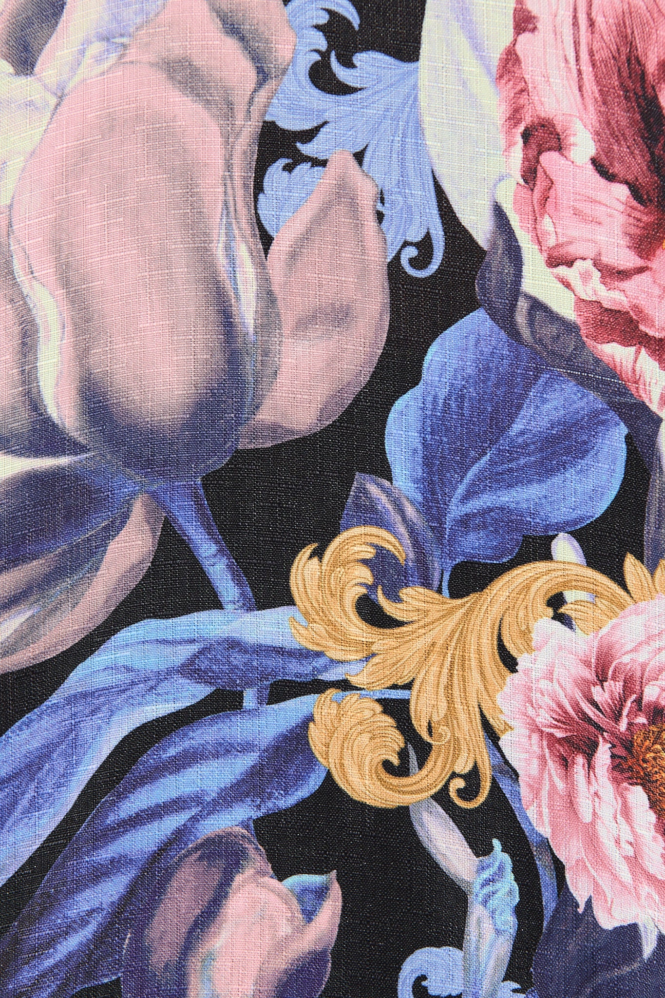Whimsical Shirt in Multi Blue Floral Linen Blend - Image 7