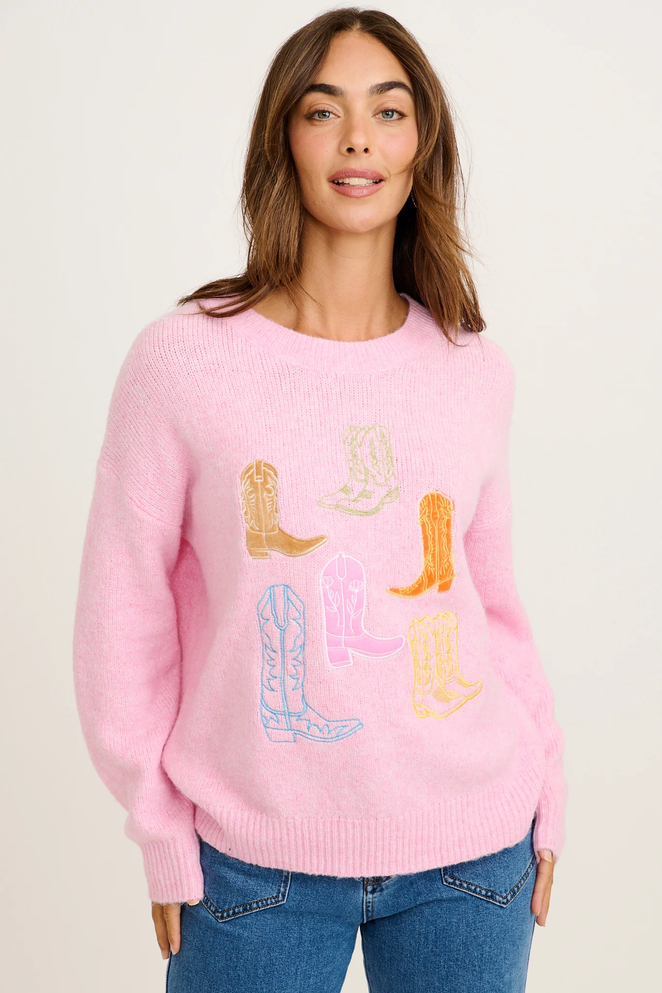 Wild West Knit in Pink Wool Blend - Image 3