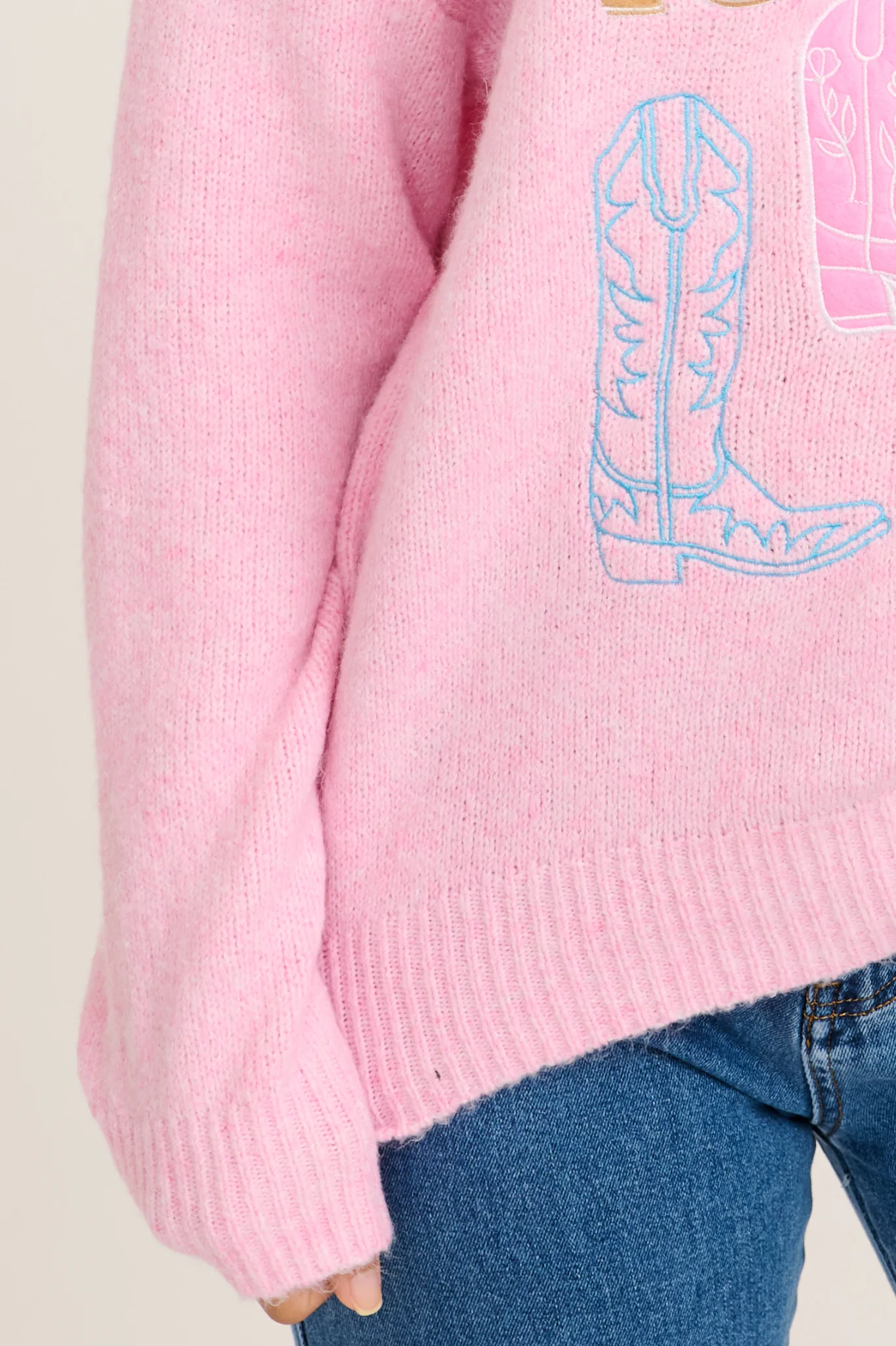 Wild West Knit in Pink Wool Blend - Image 9