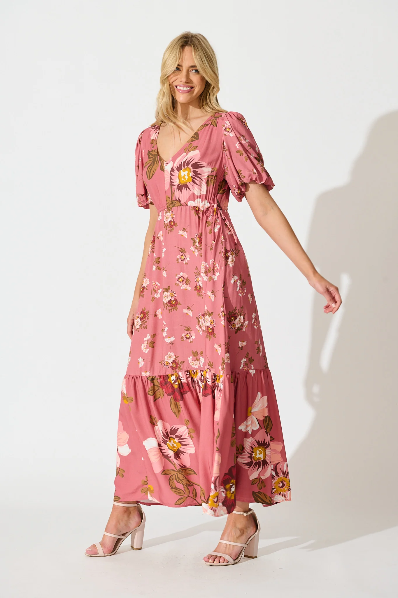 Wildflower Maxi Dress in Pink Floral - Image 3