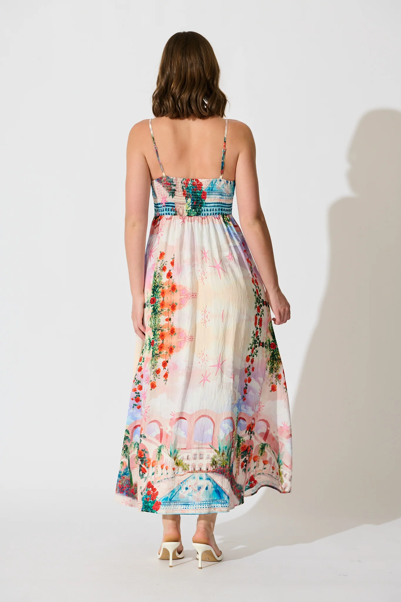 Willa Maxi Sundress in Red Rose Conversational Print - Image 4