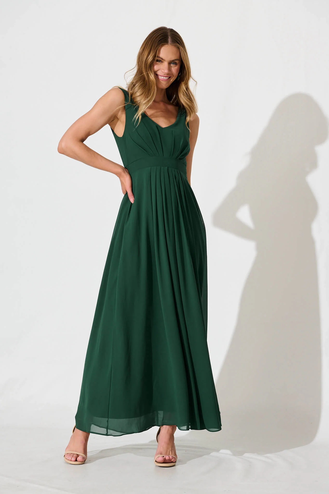 Wonderful Maxi Dress In Emerald - Image 3