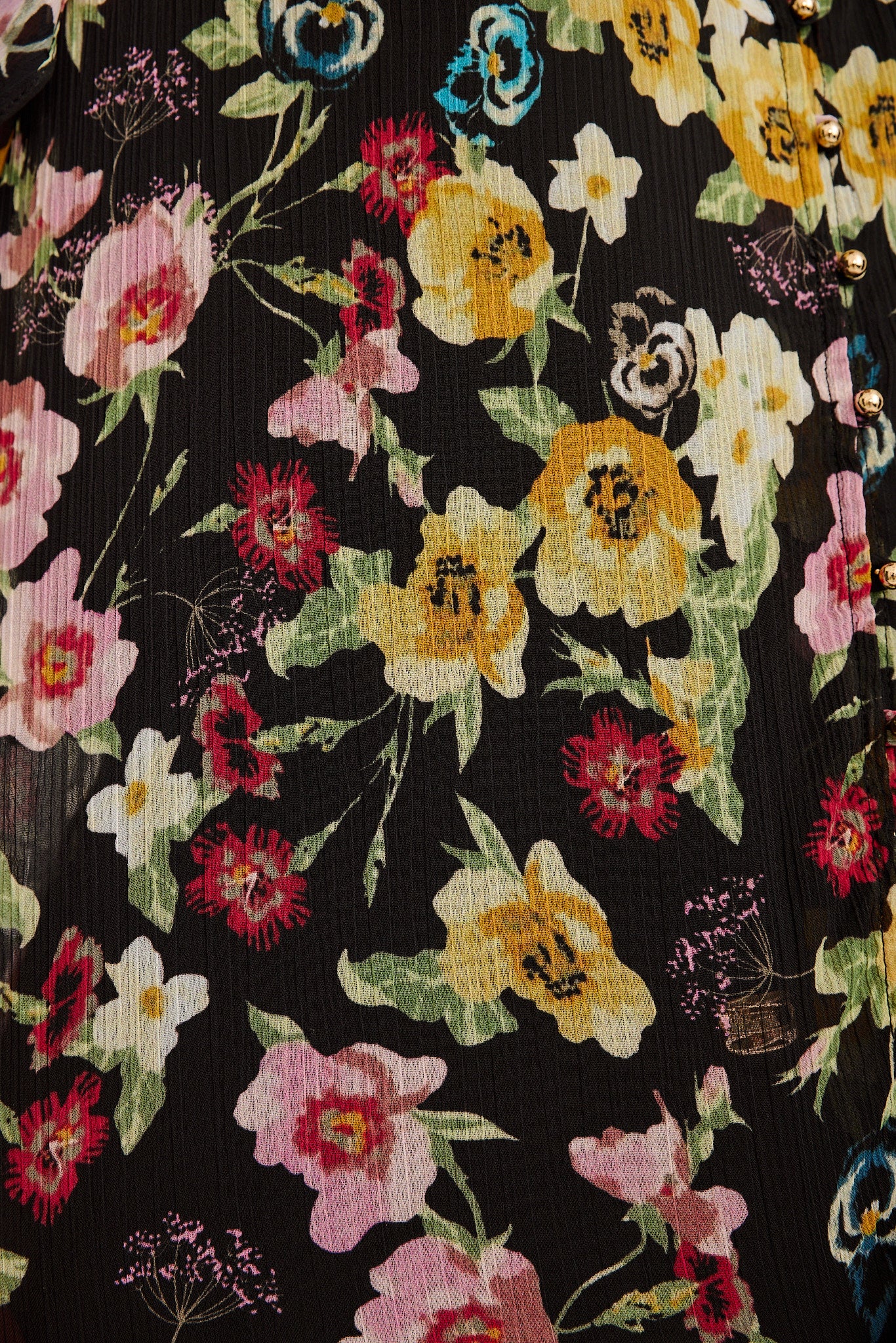 Workday Top in Black with Multi Floral Chiffon - Image 10