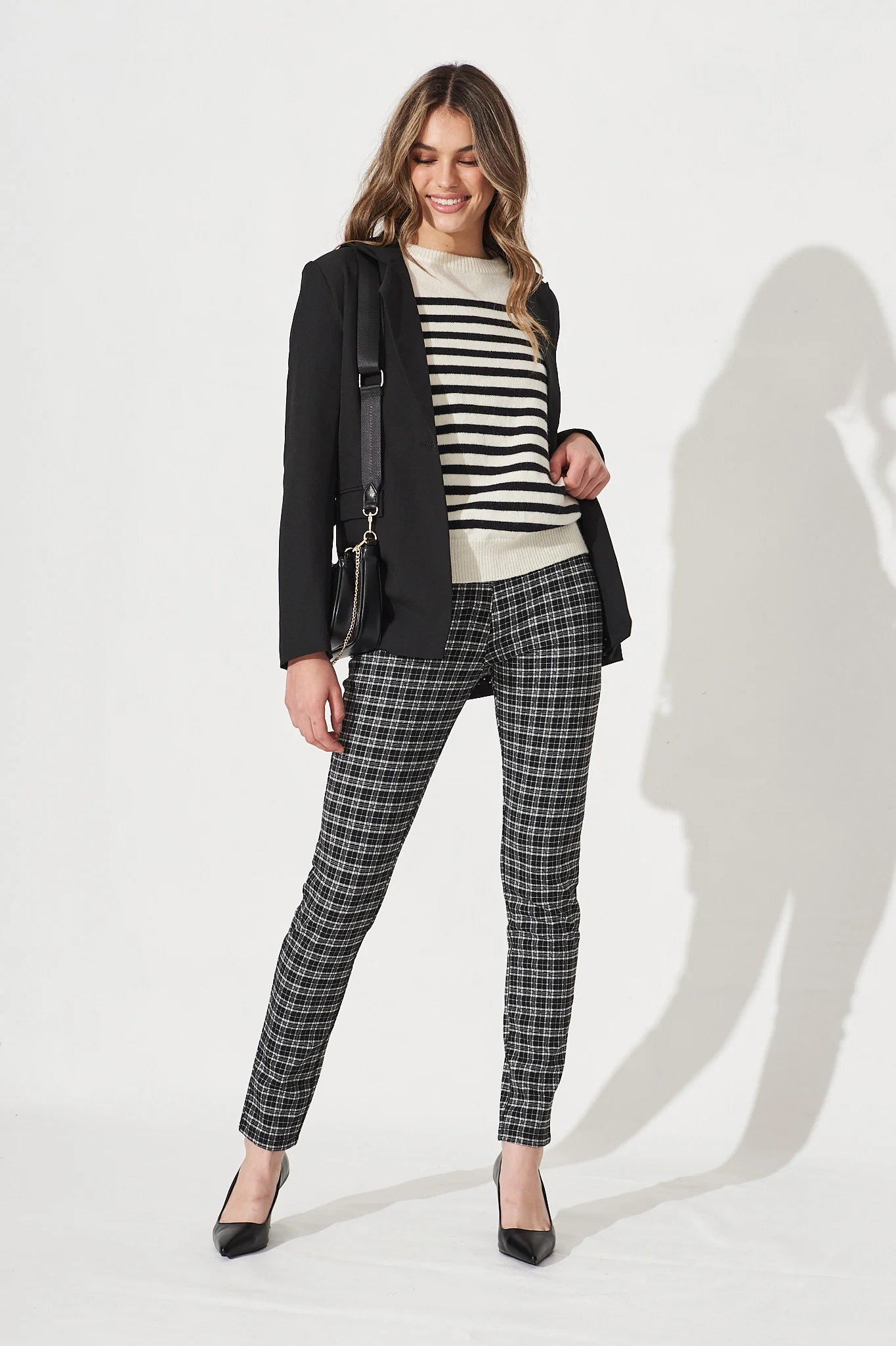 Workflow Skinny Pants In Black Check - Image 5