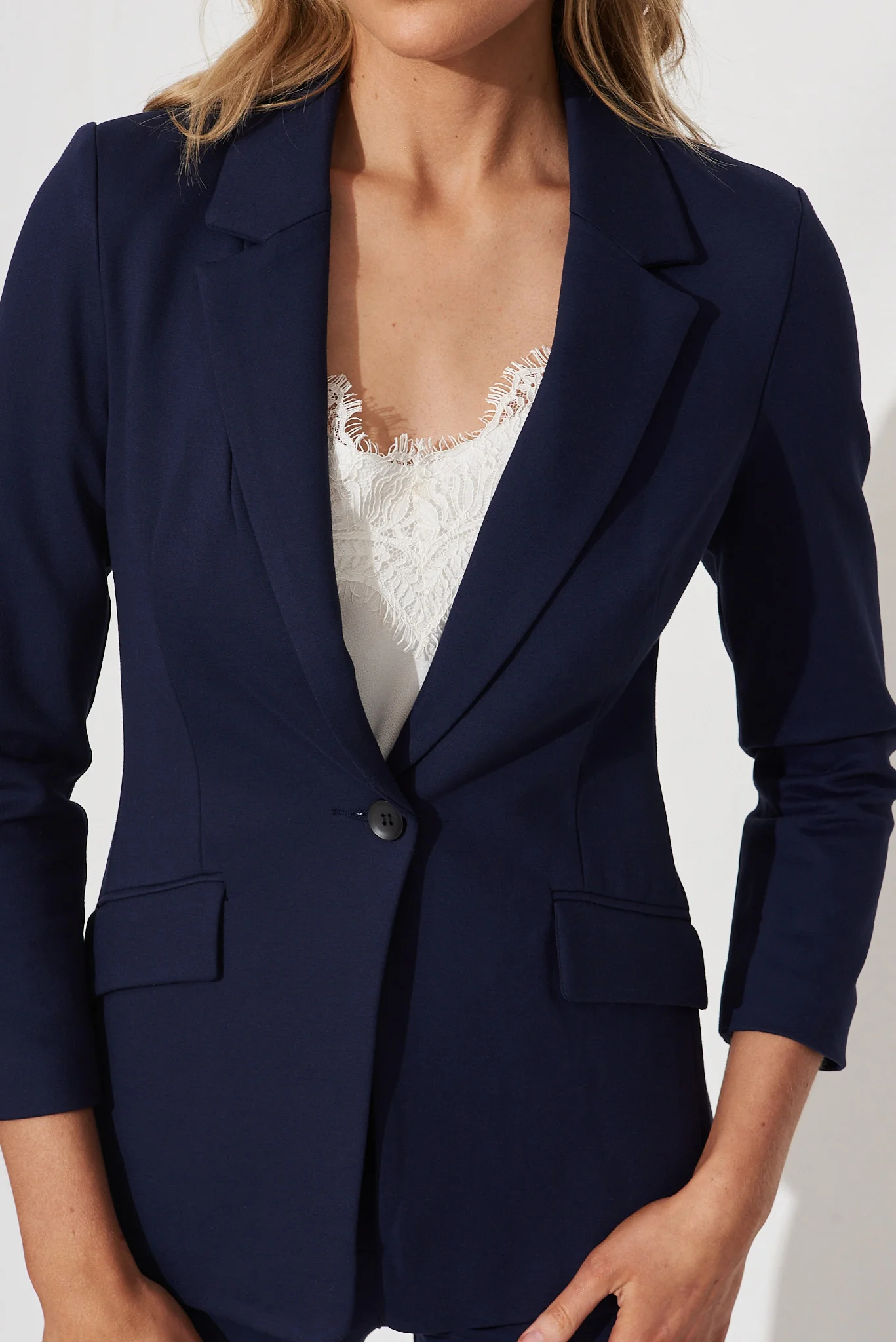 Workflow Stretch Blazer In Navy - Image 5