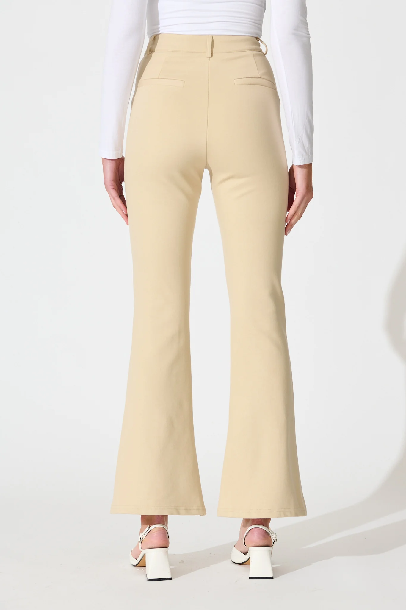 Workflow Stretch Pintuck Pant in Beige - Image 3