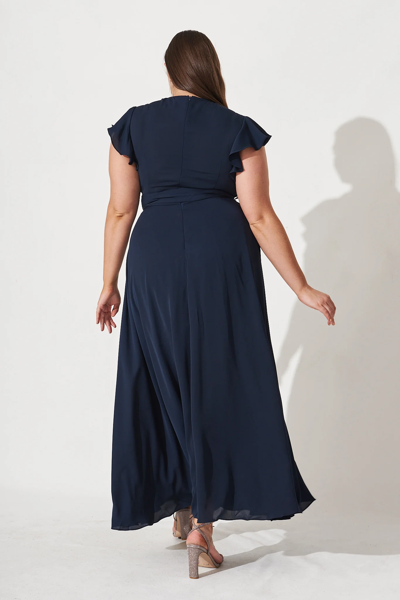 Wynter Maxi Dress in Navy Chiffon - Image 9