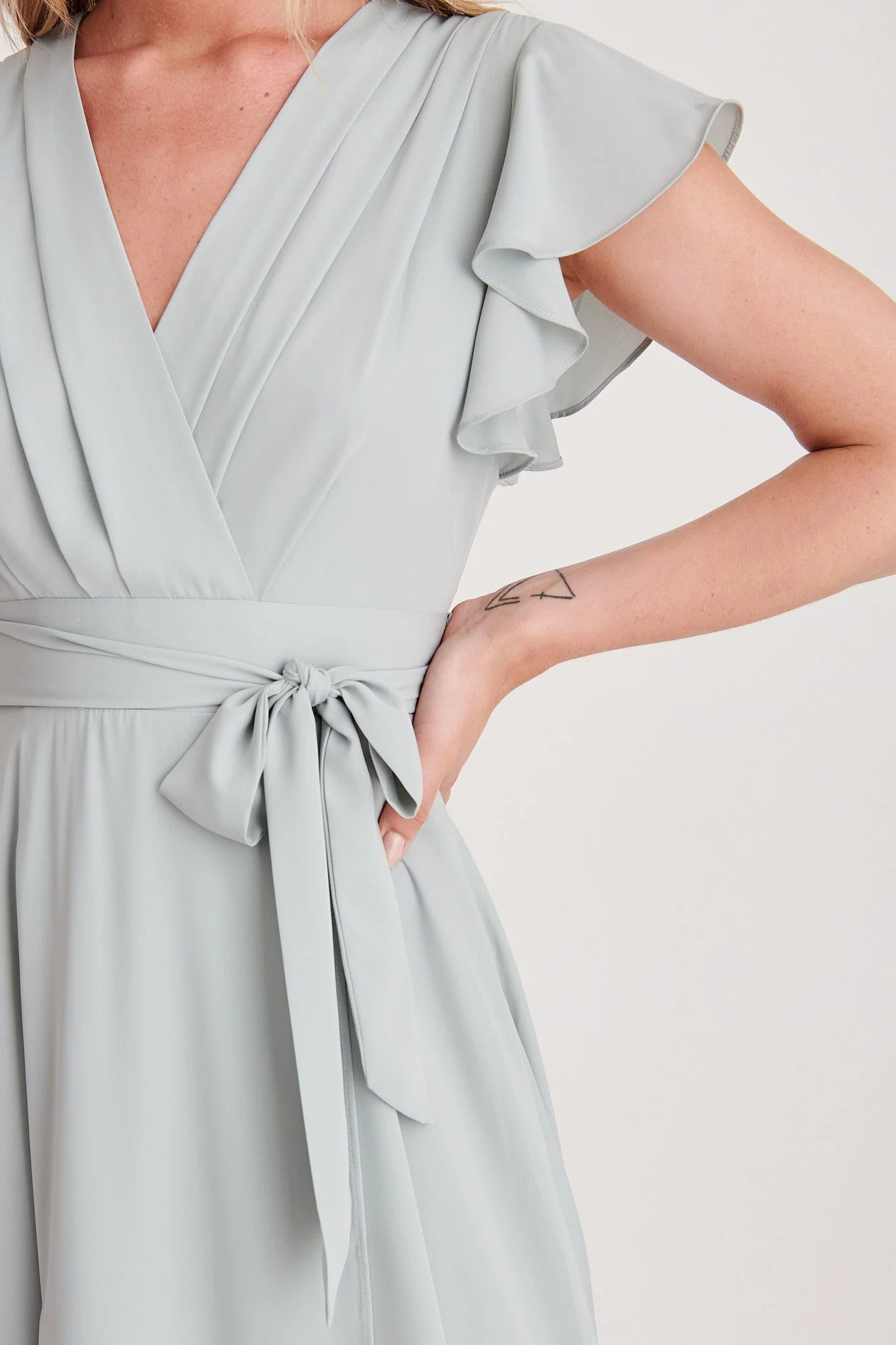 Wynter Maxi Dress in Sage Green Chiffon - Image 6