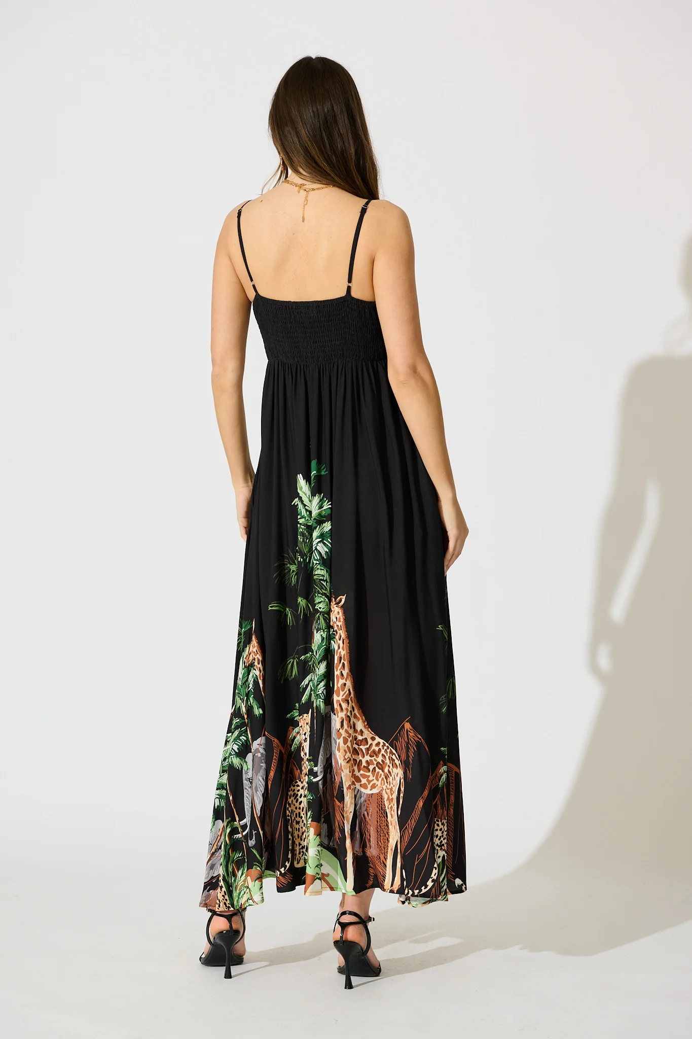 Yetta Maxi Sundress in Black Print - Image 4
