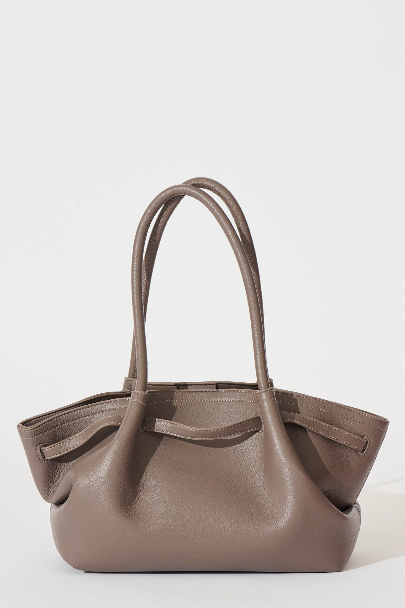 Yuna Tote Bag in Taupe Pebble Faux Leather - Image 5