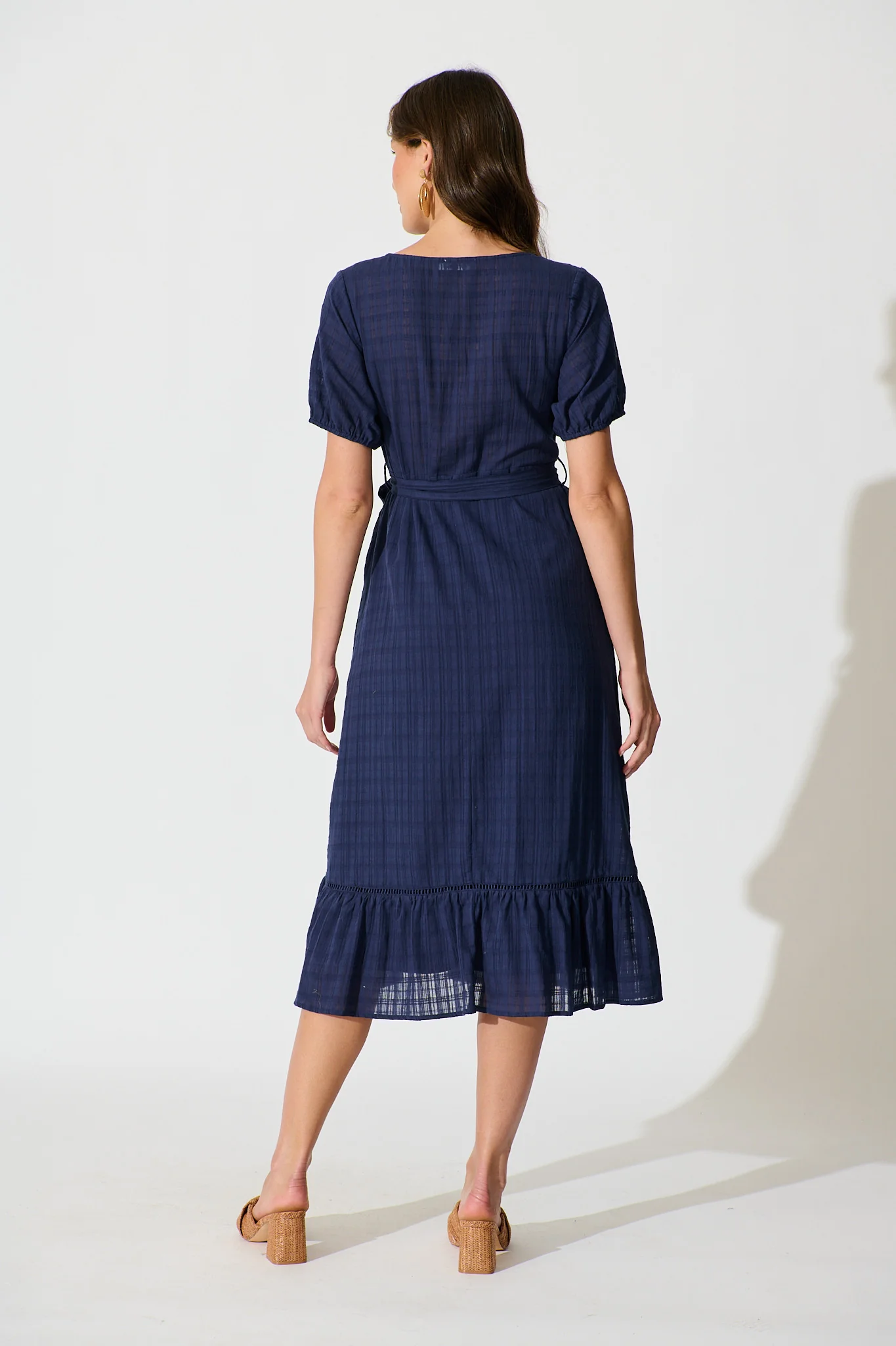 Zafira Maxi Dress in Navy Cotton - Image 4