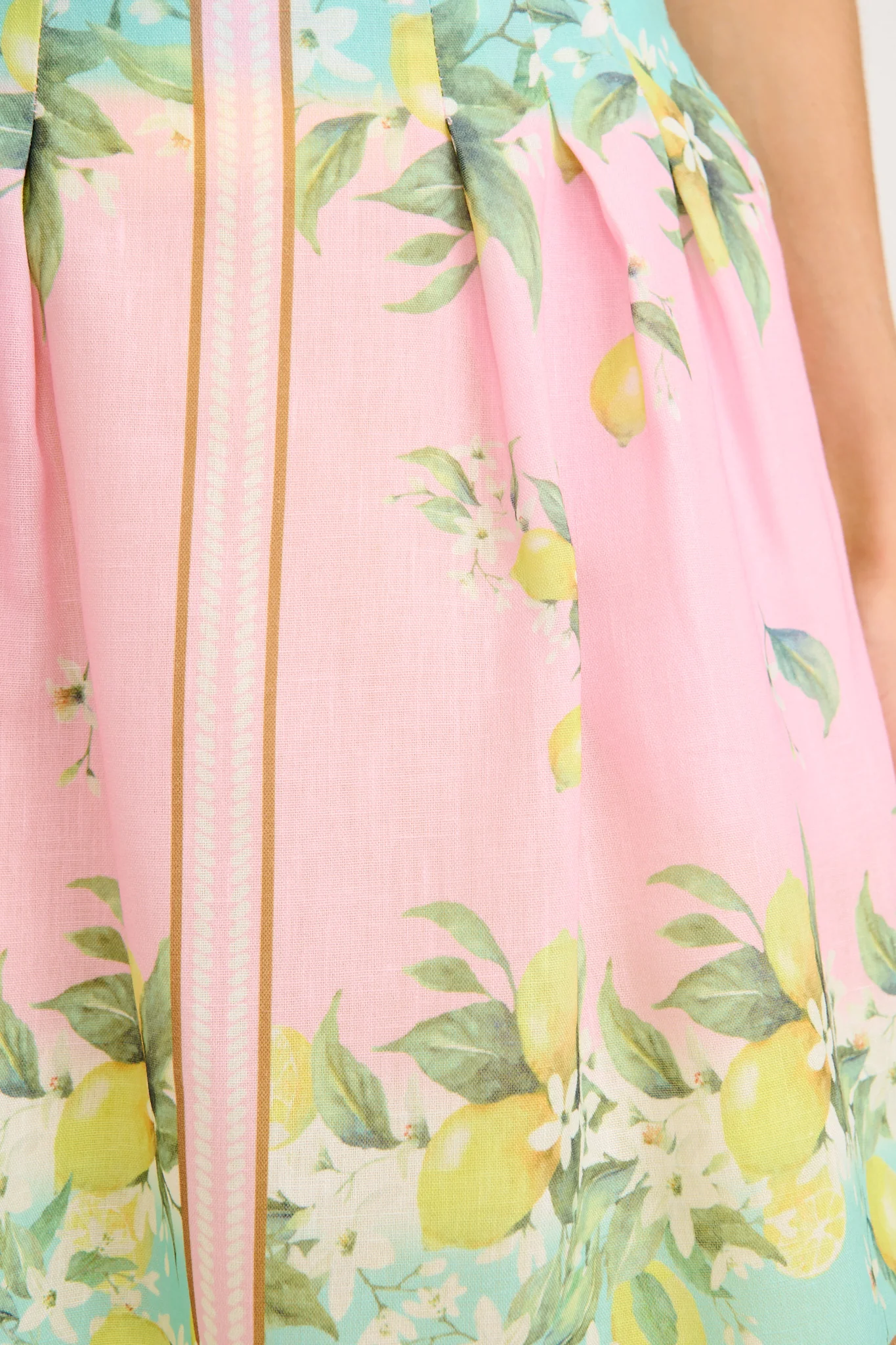 Zestia Skirt in Pink with Lemon Linen Blend - Image 11