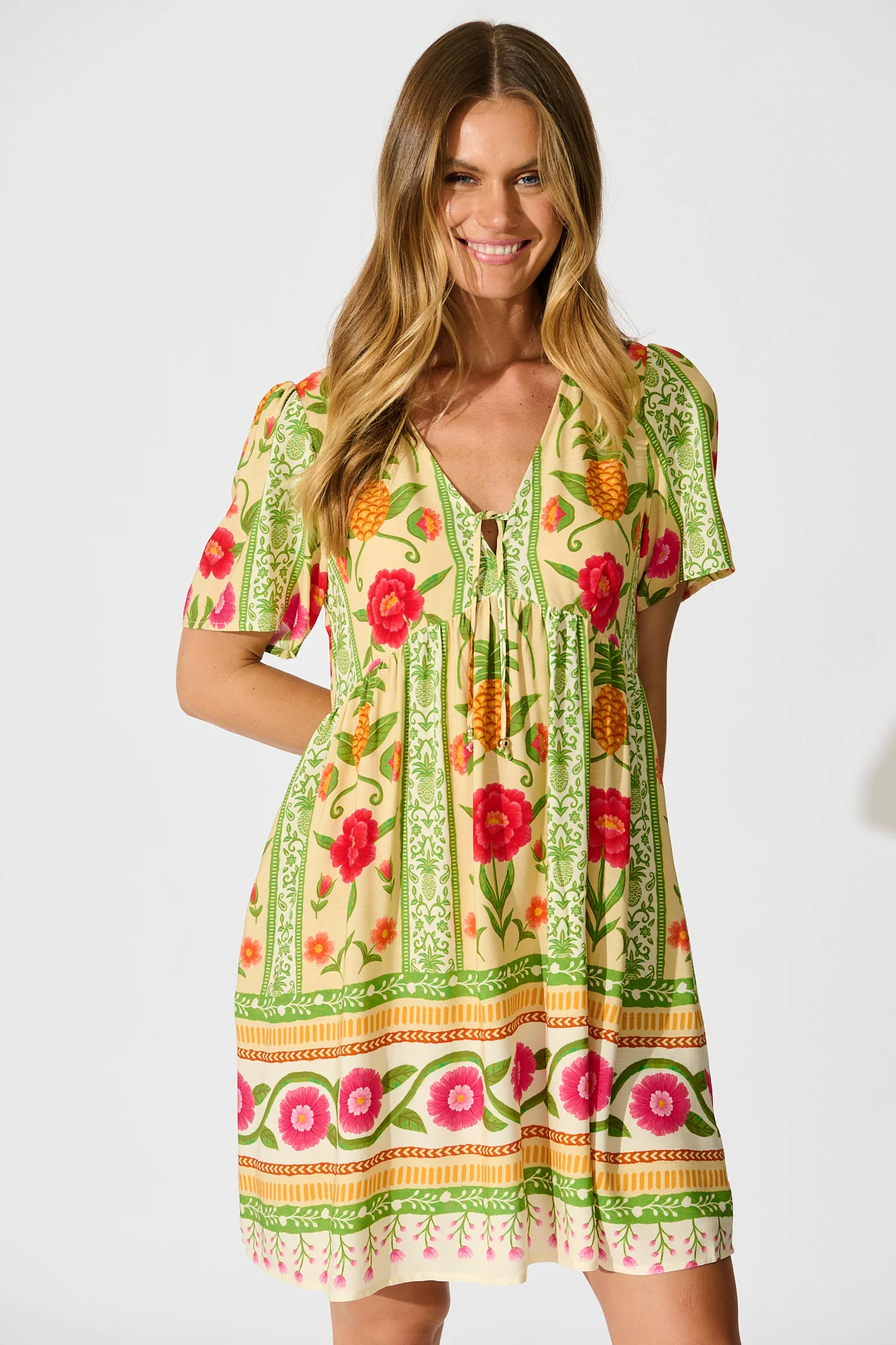Zesty Breeze Dress in Pineapple Print - Image 8