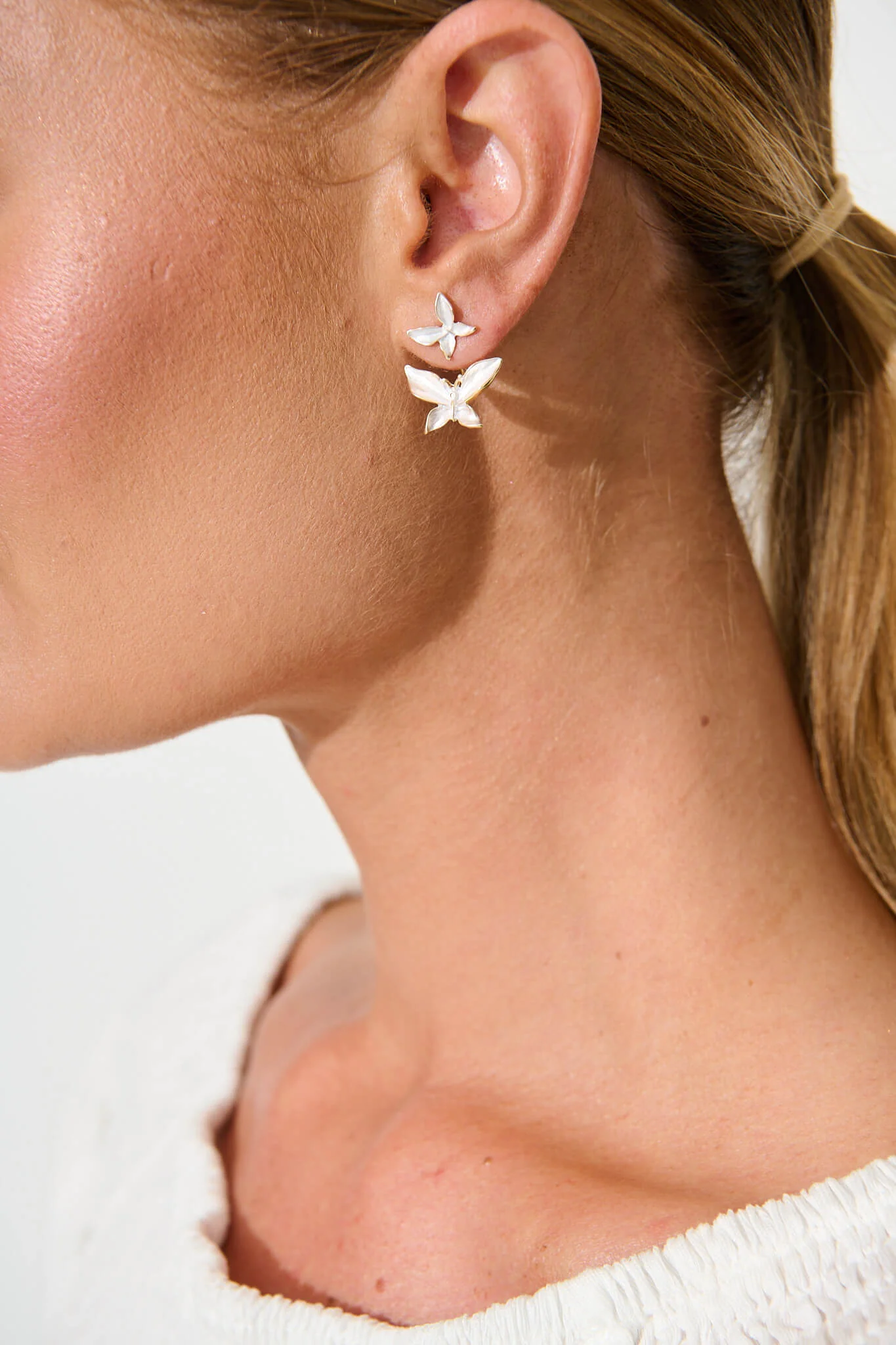 Ziva Ear Jacket in Pearlescent Butterflies - Image 2
